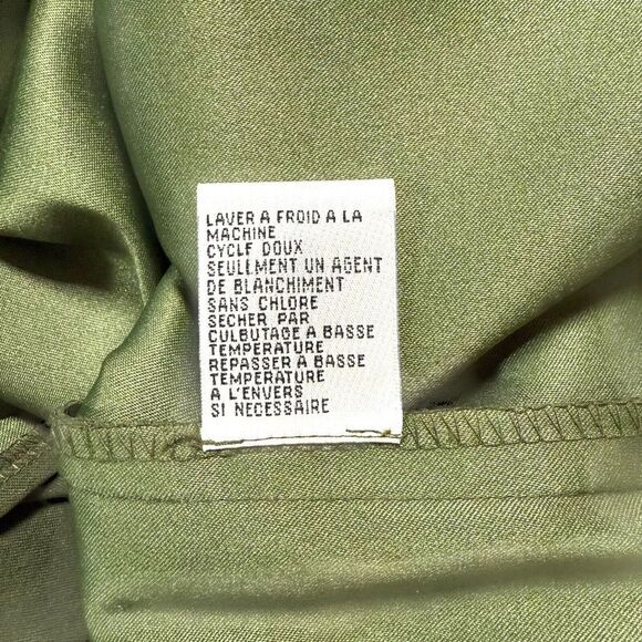 NWOT Vintage Talbots Velvet Dress Size 12 Empire Waist Midi Olive Green Velour - Picture 7 of 8